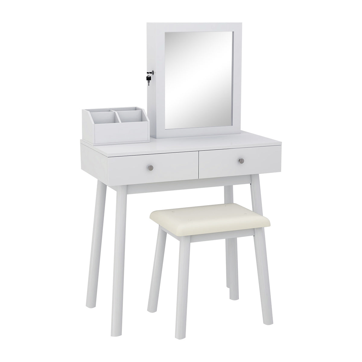 Dressing Table and Jewelry Cabinet Set