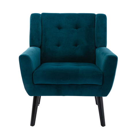 Velvet upholstered accent chair