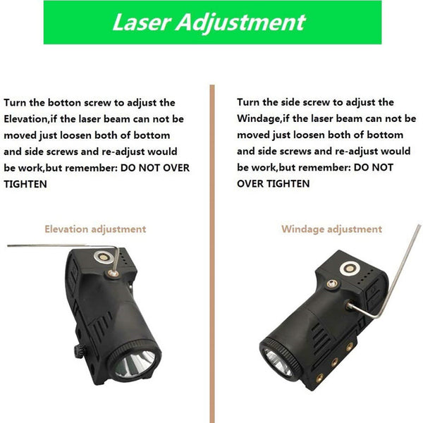 Green Dot Laser Sight with Tactical Flashlight Fit Picatinny Rail for Rifle Pistol Airfost Gun