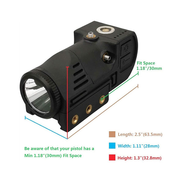 Green Dot Laser Sight with Tactical Flashlight Fit Picatinny Rail for Rifle Pistol Airfost Gun