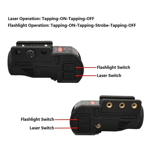 Green Dot Laser Sight with Tactical Flashlight Fit Picatinny Rail for Rifle Pistol Airfost Gun